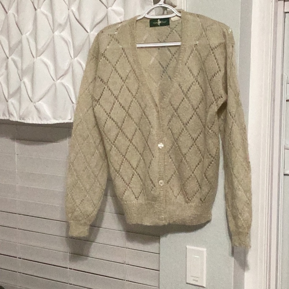 Beige Diamond Pattern Women's Sweater